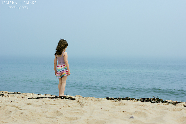 Girl at the beach | The low contrast colors make this photograph very peaceful