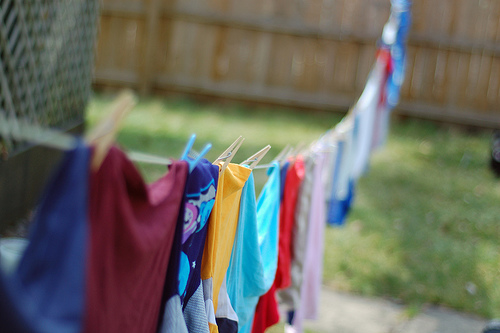 laundry-on-clothesline backyard laundry