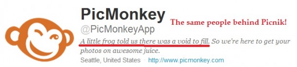 Twitter Bio for PicMonkey
