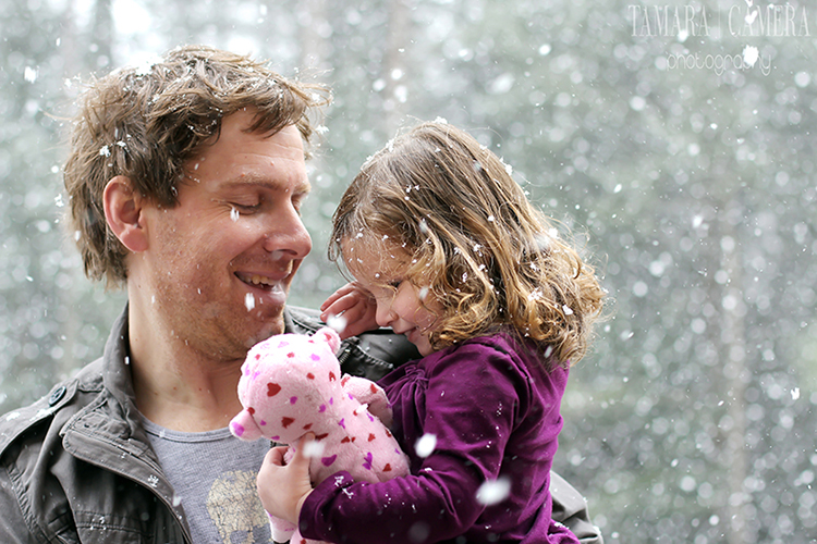 Father and daughter enjoying a snowy day! 
