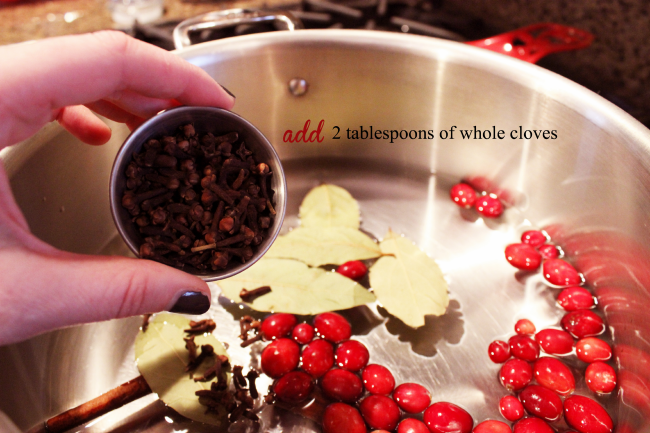 Add two tablespoons of whole cloves.