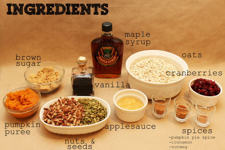 pumpkin spice granola ingredients