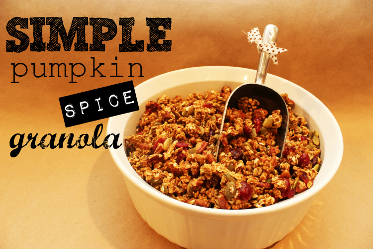 Simple pumpkin spice granola will be a hit with your whole family, and is quick and easy to make.