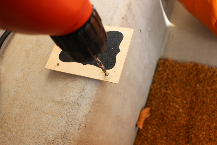 Drilling holes in wood squares
