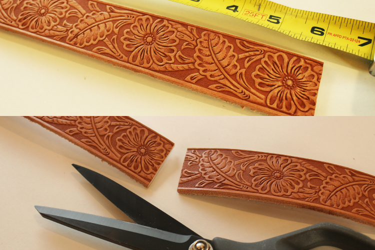 Measure and cut 6 inches on your leather strip.