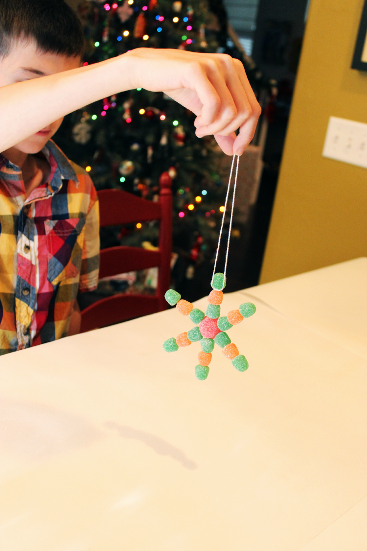 Hang your gumdrop snowflake on the tree, or give it as a gift. 