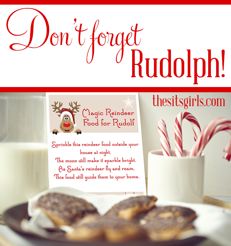 Don't forget to feed the reindeer! With this fun sign, poem, and bonus recipe for magic food, your kids can be sure the reindeer will be able to follow a glittery path straight to your home.