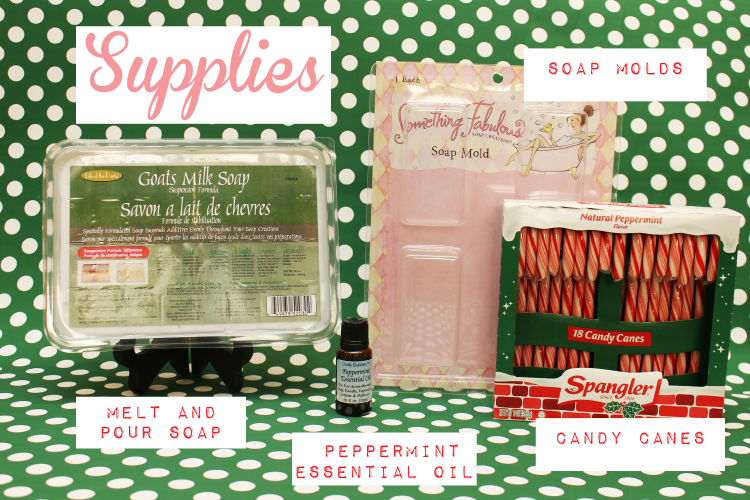 All the supplies you need for homemade peppermint soap.