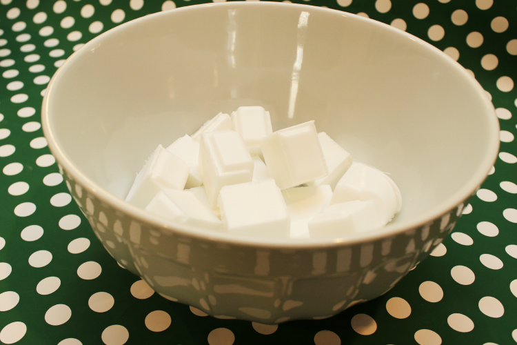 Cut your soap into small squares and place in microwave-safe bowl.