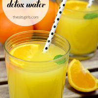 The best detox water recipe with orange, mint, and coconut.