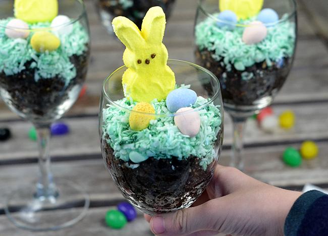 This parfait is perfect for a little Easter fun! Just add a peep and some Easter candy, and you are good to go!