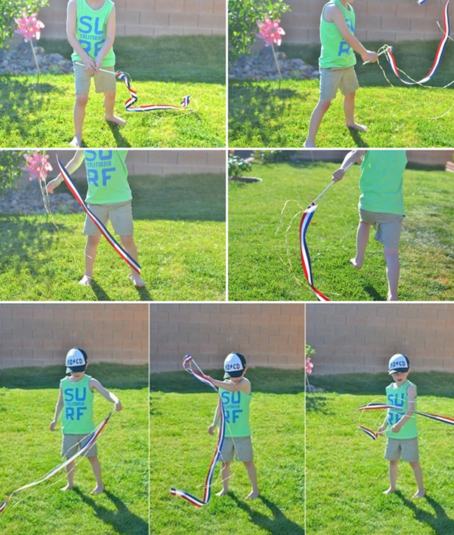 DIY Dancing Ribbon Wands are a great homemade toy for kids. A few simple ingredients will provide hours of outdoor fun! 