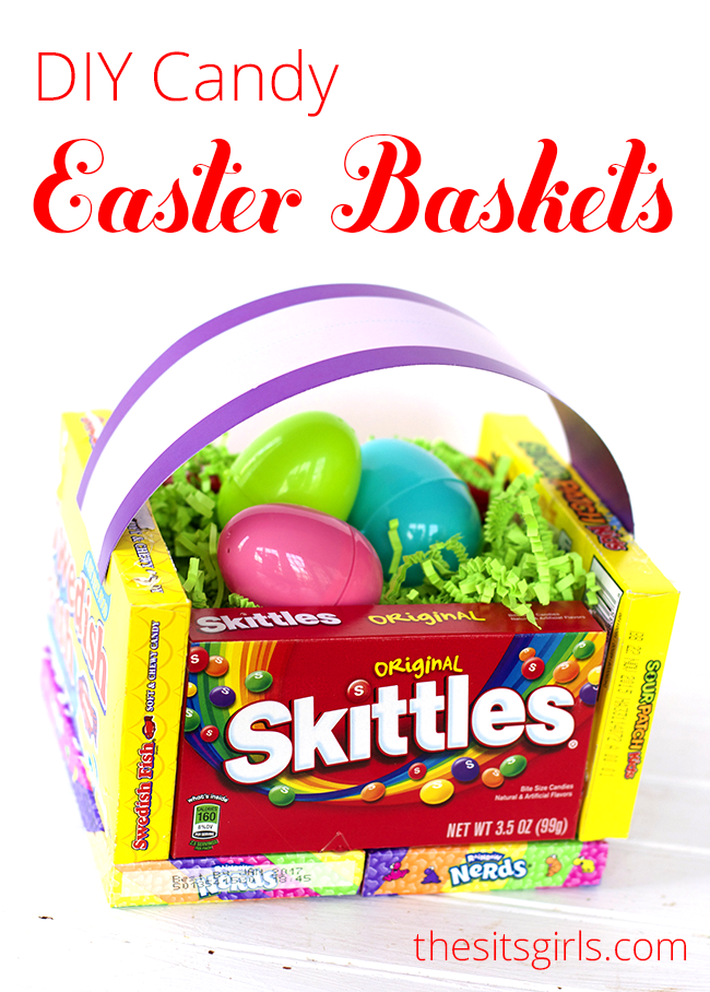 This cute DIY candy Easter basket makes a cute gift for less than $10. 