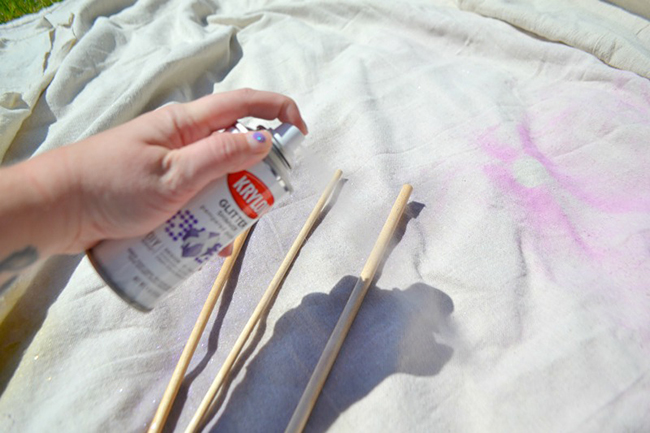 Spray paint your wooden dowels