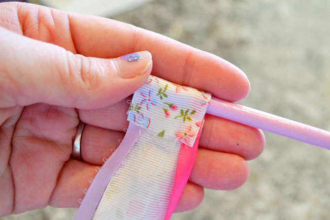 Allow your glue to dry completely after affixing your ribbon. It is almost time to dance! 