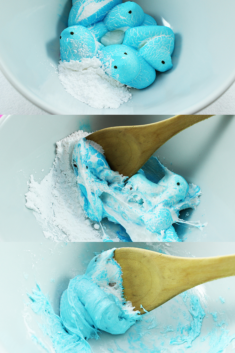 Microwave your peeps, and then stir in the rest of your ingredients to make edible play dough.