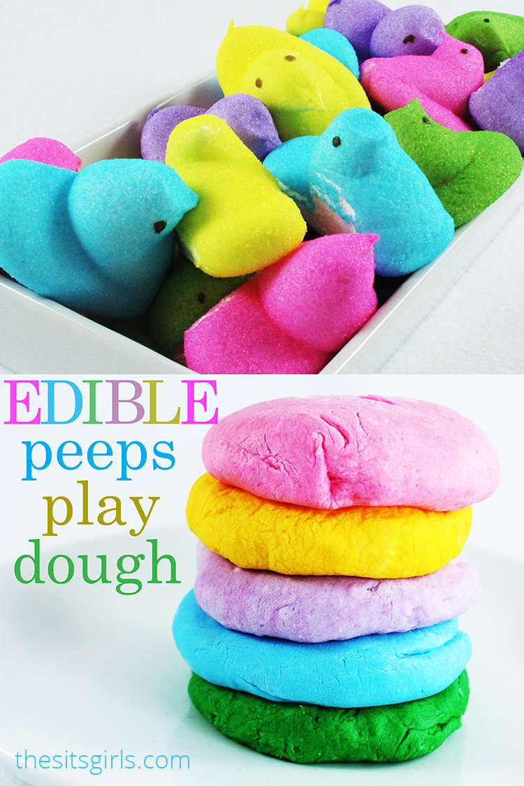 This is a fun way to play with your food! Make edible play dough with peeps. It's a perfect activity to do with your kids this spring. 
