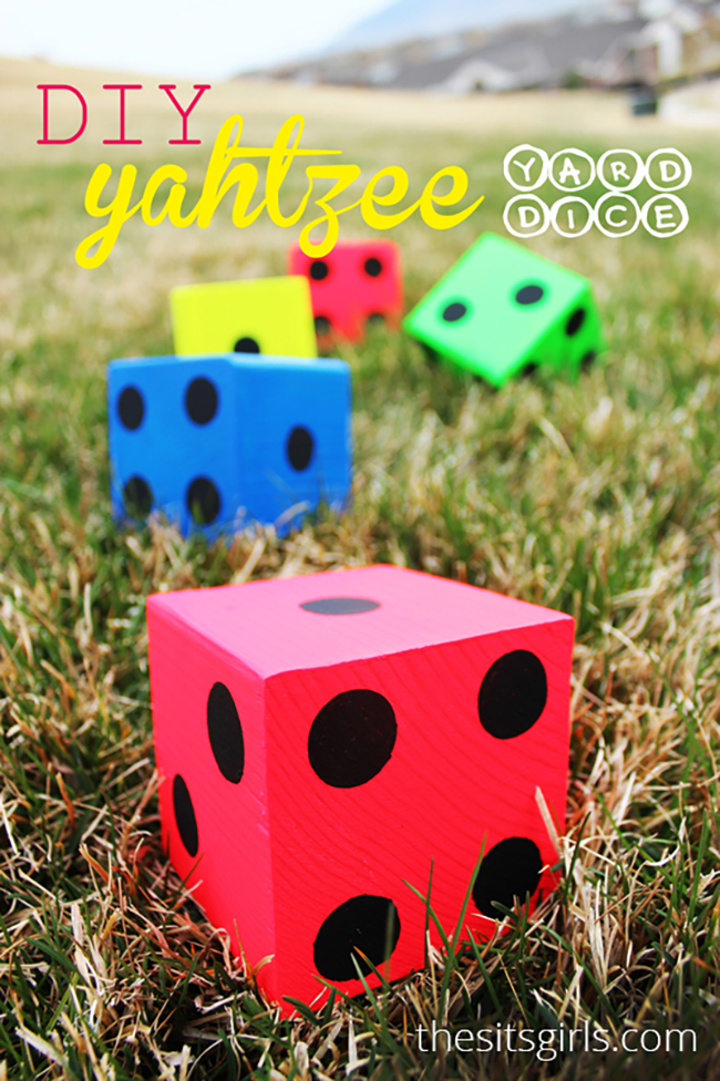 Make your own Lawn Yahtzee dice with this tutorial + a free, printable score card! You will be ready for outdoor fun with this easy DIY.