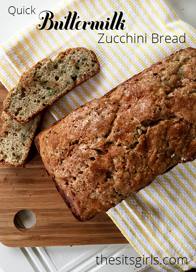 Everyone loves a good quick bread. This buttermilk zucchini bread recipe is perfect. It bakes up moist and the buttermilk gives it a great zing. 
