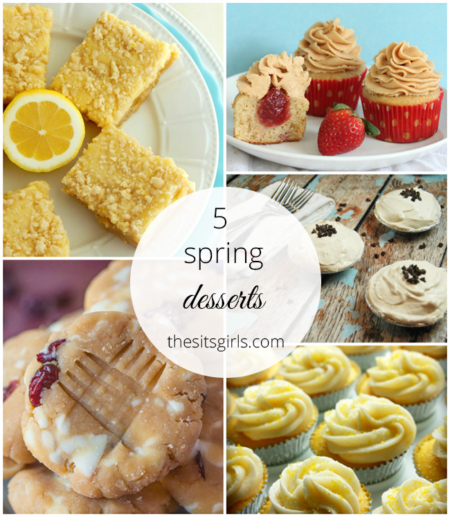 5 dessert recipes that look amazing - I want to try the peanut butter and jelly cupcakes first! Yum!