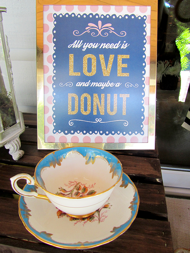All you need is love and a donut! Love this cute sign for a bridal shower donut bar - get the free printable download here. 