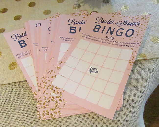 Bridal Shower Bingo is a fun shower game. The guests make guesses at what kind of gifts the bride will receive | wedding shower game ideas