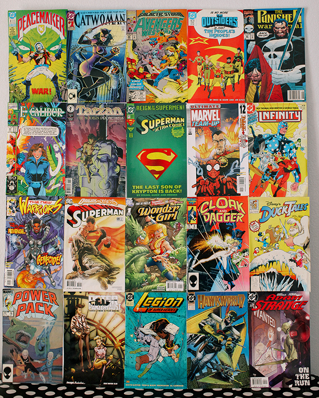This is an easy backdrop for your super hero party. Make sure not to use comic books you want to keep as collectibles. 