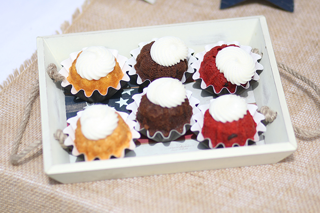 Mini bunt cakes are great for a party. If you do lots of small desserts, your guests get to try everything. 