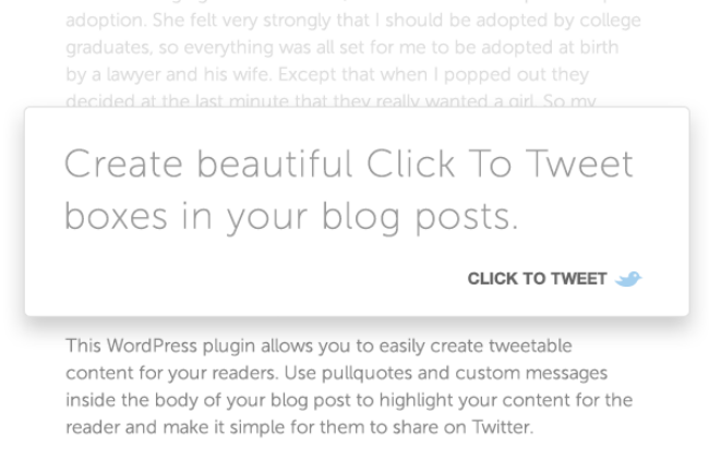 Click To Tweet is a great plug in to encourage your readers to share your post on social media.