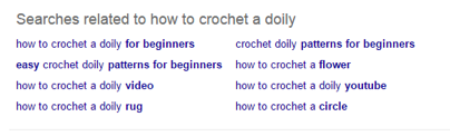 Sample search results for how to crochet a doily