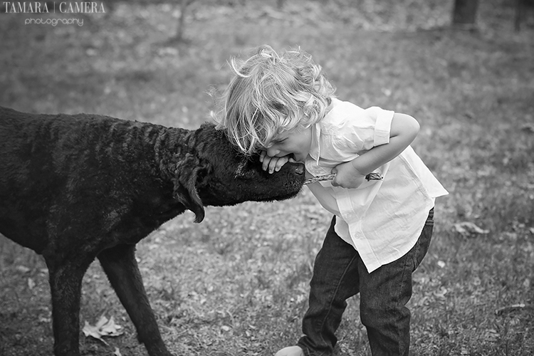 A Boy And His Dog | Black and white photography tips