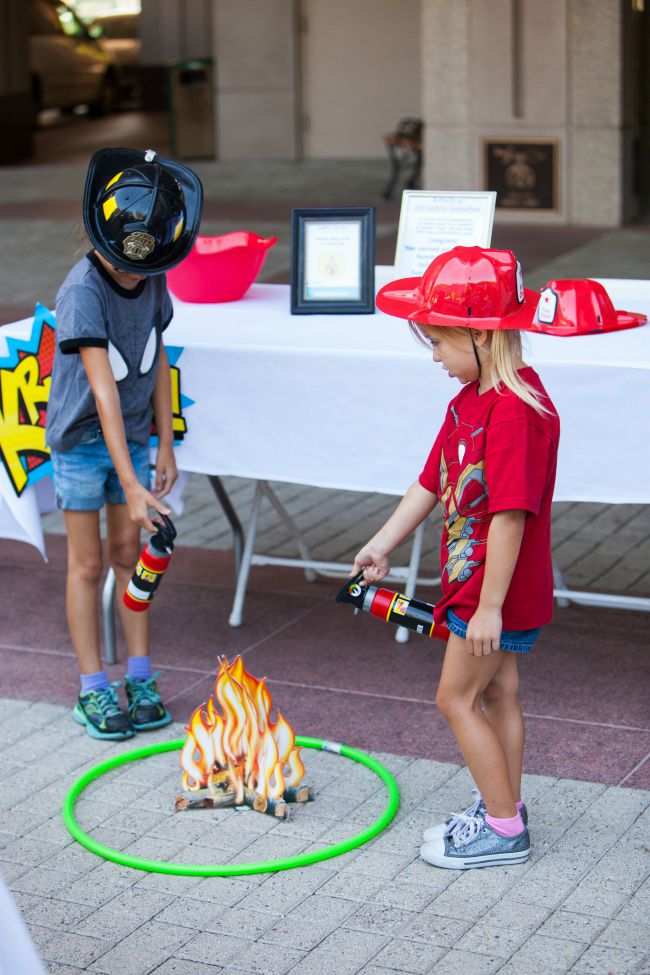 Fire Safety Tip: Help kids visualize how far they should stay away from a fire by imagining a hula hoop around it and staying outside of the circle. 