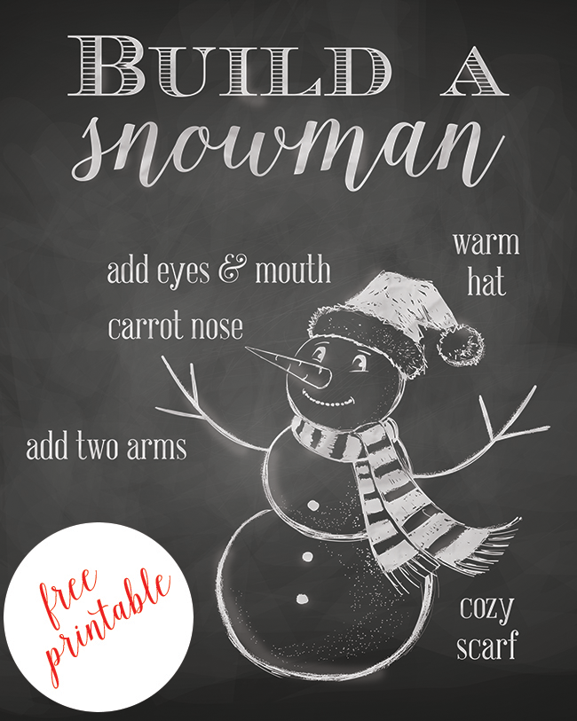 Free Christmas printable for a build a snowman activity. Great for a winter party or for Christmas in July! 