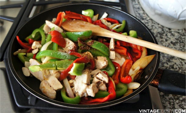 Easy Fajitas Recipe with Foster Farms® Refrigerated Grilled Chicken Breast Strips. AD ReadySetChicken