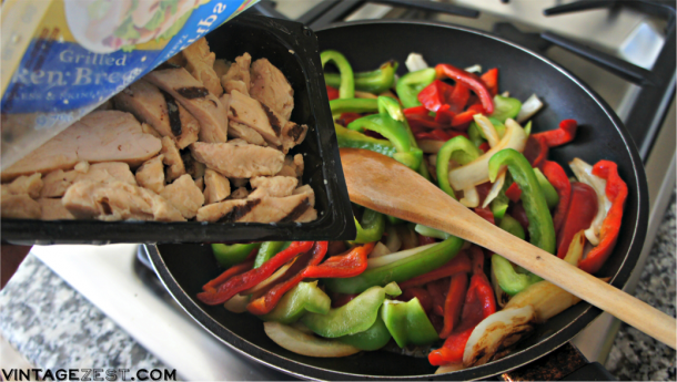 Easy Fajitas Recipe with Foster Farms® Refrigerated Grilled Chicken Breast Strips. AD ReadySetChicken