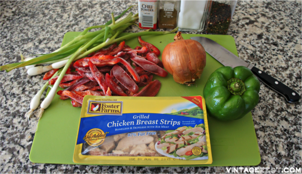 Easy Fajitas Recipe with Foster Farms® Refrigerated Grilled Chicken Breast Strips. AD ReadySetChicken
