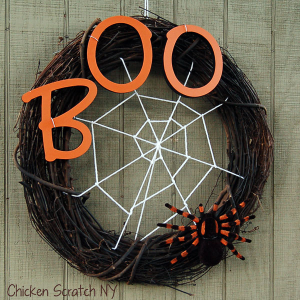 This adorable homemade wreath, is the perfect way to scary off any unwanted intruders! 