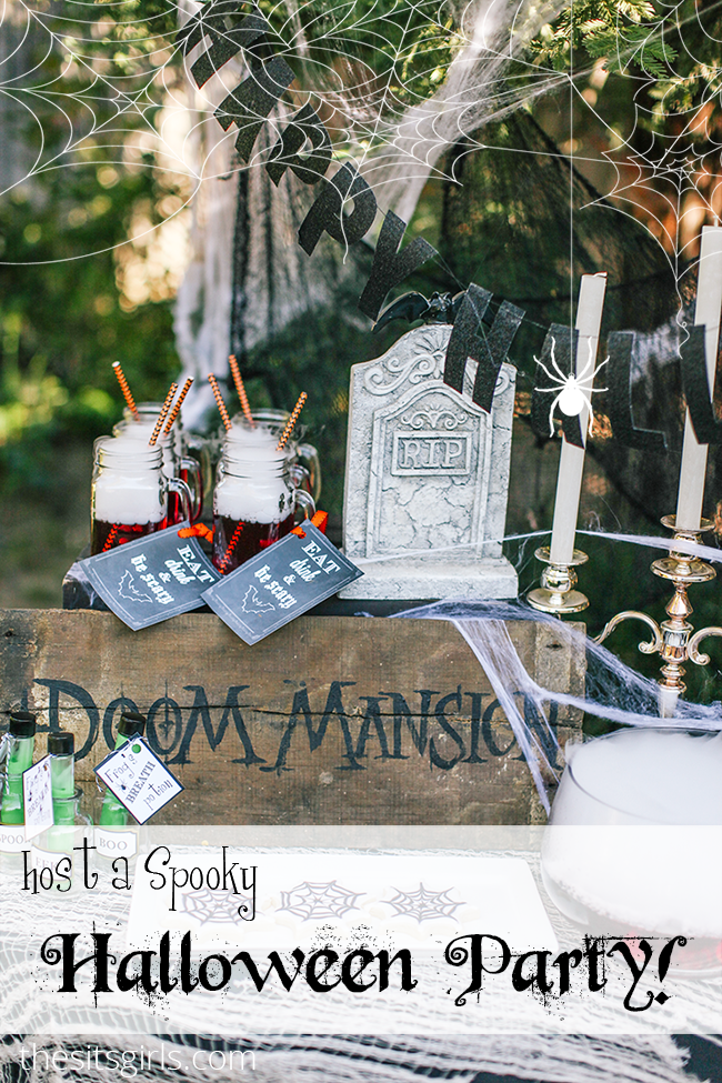 Throw the perfect kid friendly Haunted Halloween Party! Includes free printables and great ideas for spooky DIY Halloween decorations and food. 
