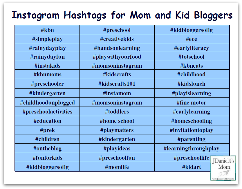 Instagram hashtags that are great for mom and kid bloggers! Social Media Tips