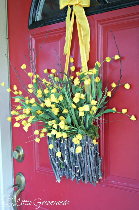 A great alternative to a circular wreath. This adorable craft is easy and will surely spruce up your front door!
