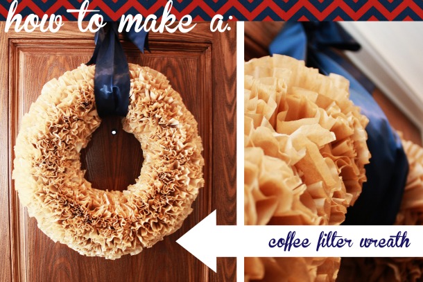 Use simple household products to make the cutest coffee filter wreath around! Perfect for fall decor!