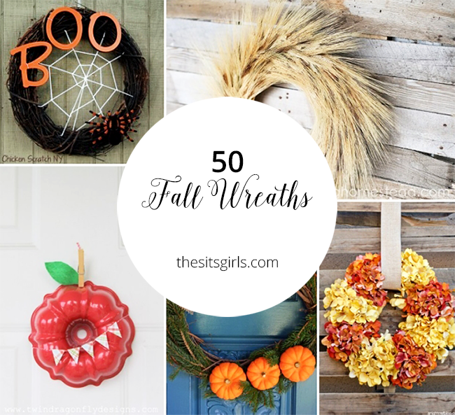 50 Beautiful Fall Wreath Ideas | Dress up your house for fall with these easy DIY tutorials. With 50 fall wreaths for front door decor, you are sure to find the perfect wreath for your house.