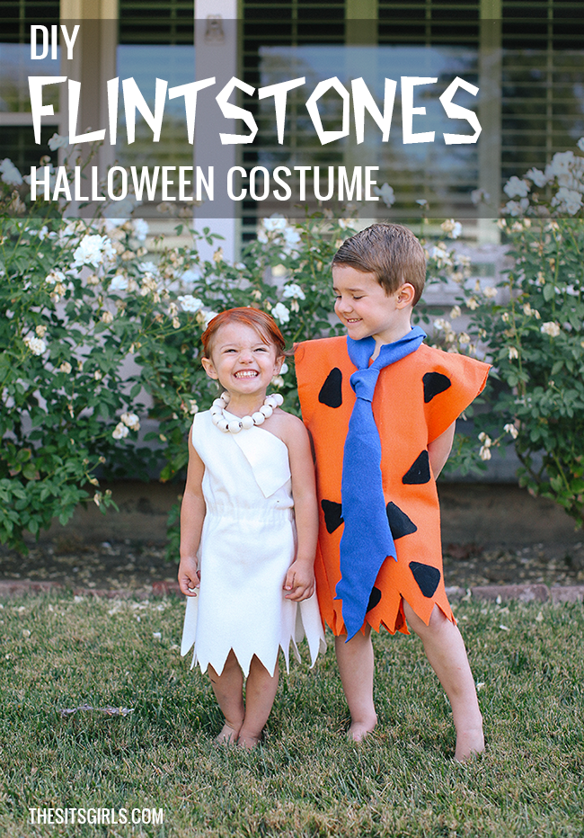 DIY Fred and Wilma Flintstone Costume |You can make both of these homemade Halloween costumes for less than $5!