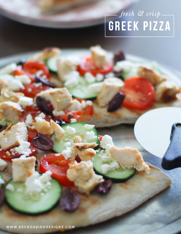 Greek inspired pizza puts a new twist on a traditional dish!