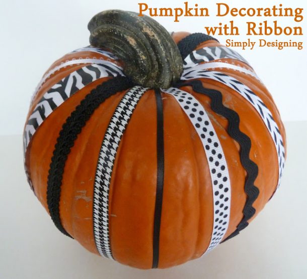 decorate a pumpkin with ribbon! So fun!