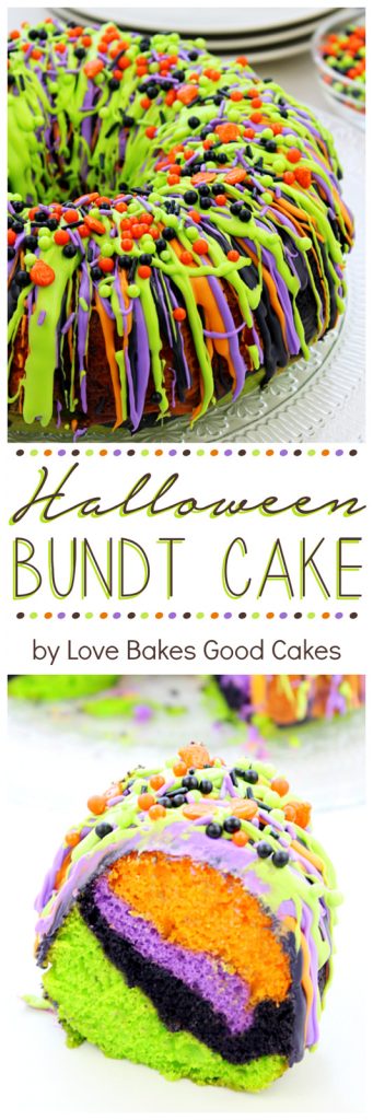 Use fun colors to create this bundt cake!