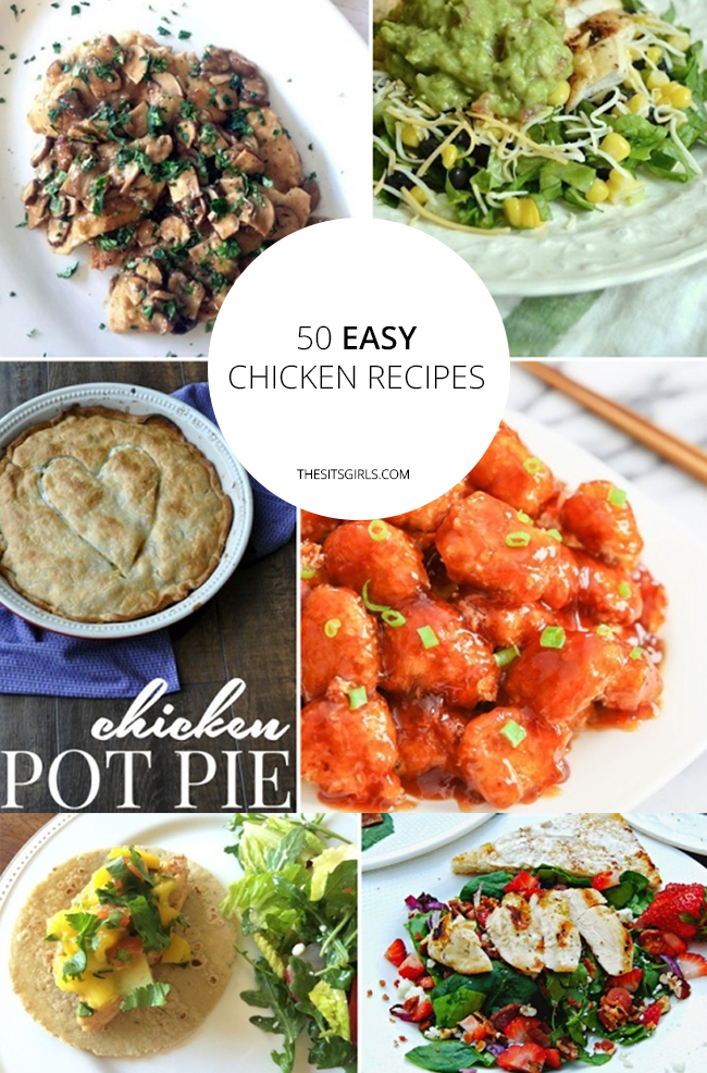 50 Fantastic & Easy Chicken Recipes | Includes baked and grilled chicken recipes and everything in between (tacos, pizzas, sandwiches, and more) to make your meal planning easy. 