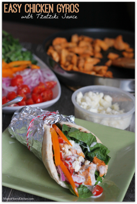 Chicken gyros are a fast and delicious lunch!