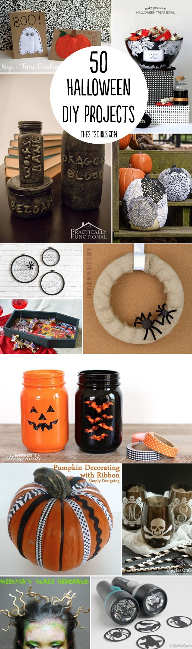 Halloween DIY | 50 great DIY projects you can do for Halloween, from decorations to costumes.