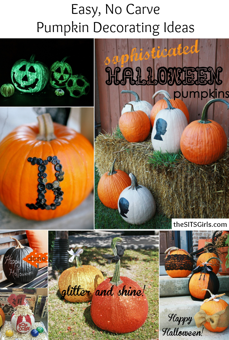Easy, no carve pumpkin decorating ideas. These tutorials make Halloween decor easy and fun! 